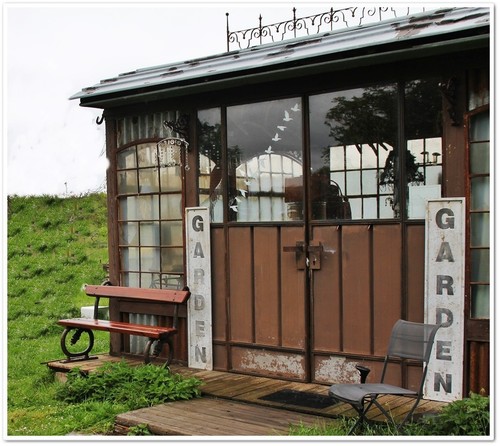 Antike bank gusseisen - bank, mahagoni