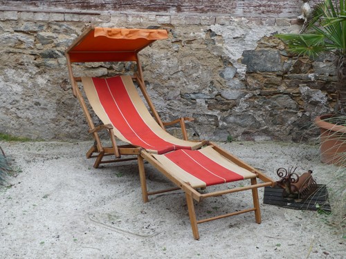 Französische strandliege 50er - strandliege,
